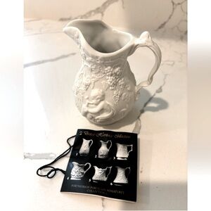 British Heritage Collection Embossed Porcelain Jug white cherub grapes handled